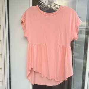 🔥CUPIO size small made in China Boho peach free, flowing short sleeve shirt